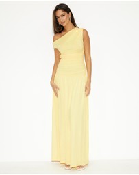 Dazie - She's All That Jersey Off Shoulder Maxi Dress
