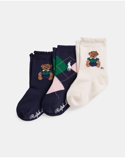 Polo Ralph Lauren - 3-Pack Polo Bear Crew Socks Gift Set - Babies
