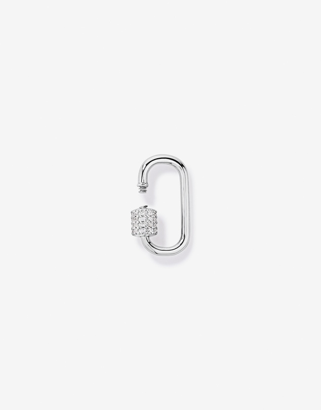 Michael Hill - Carabiner Micro Connector with Pavé Cubic Zirconia in Sterling Silver