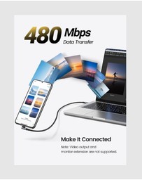 Ugreen - UGREEN 90 Degree Angle USB-C Male to USB-C Male 100W Braided Cable 3m