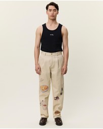 Les Deux - Romeo Pleated AOP Canvas Pants