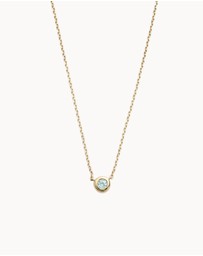 Kirstin Ash - Petite Birthstone Necklace March Aquamarine