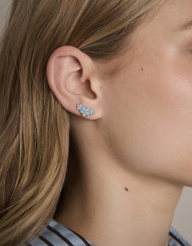 MIMCO - Garden Climber Stud Earrings - Cornflower Blue