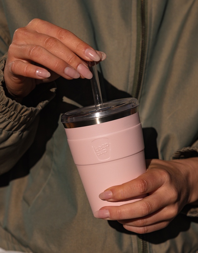 KeepCup - Thermal Cold Cup 12oz Reusable Coffee Cup with Straw Lid
