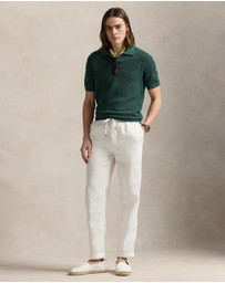 Polo Ralph Lauren - Mesh-Knit Linen Johnny-Collar Sweater