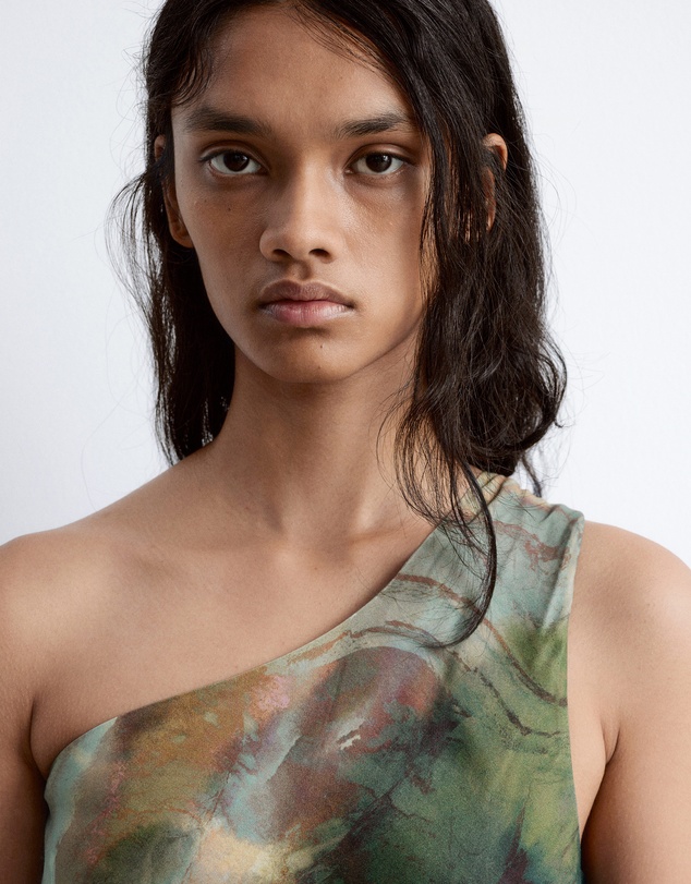 & Other Stories - One-Shoulder Satin Midi Dress