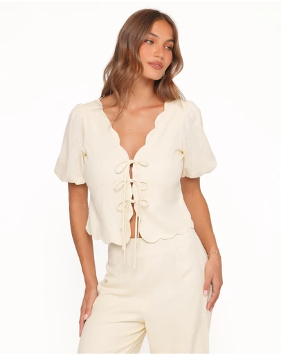 Petal & Pup - Jensen Scallop Hem Top - Butter Yellow