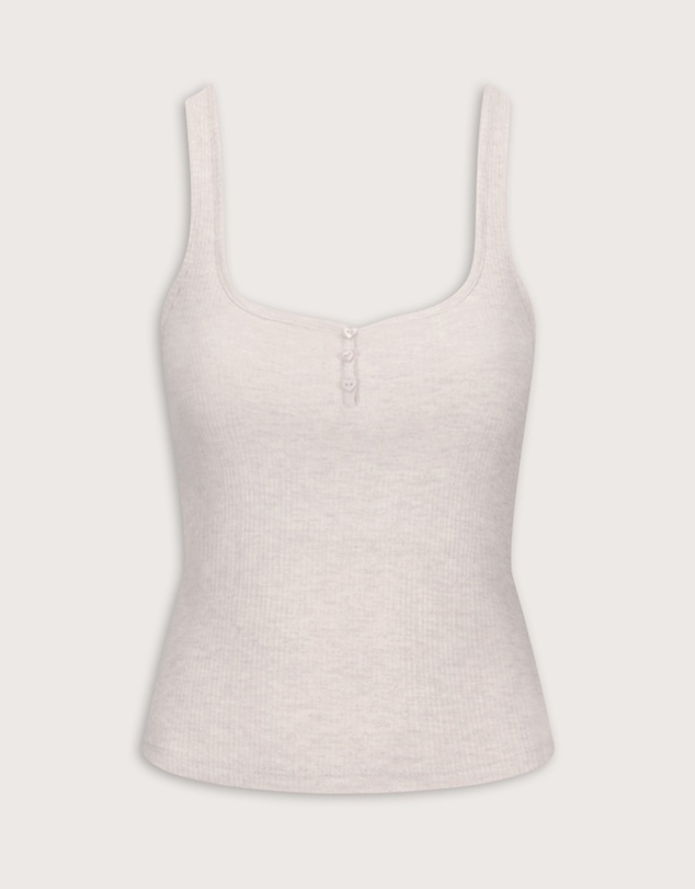 TALA - Soft Lounge Square Neck Button Tank