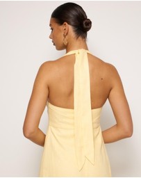 Revibe - Repaired AERE Lylah Linen Midi Dress - AU 8