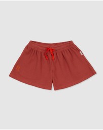 Olive & The Captain - Rust Waffle Wide Shorts