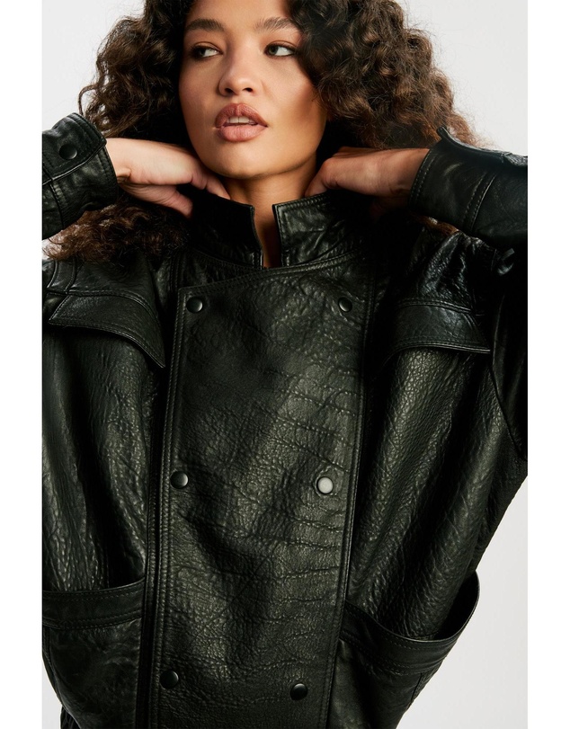 Bardot - Oversized Leather Jacket