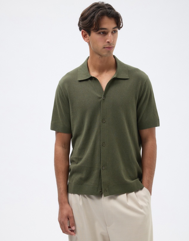 AERE - Linen Blend Knit Shirt