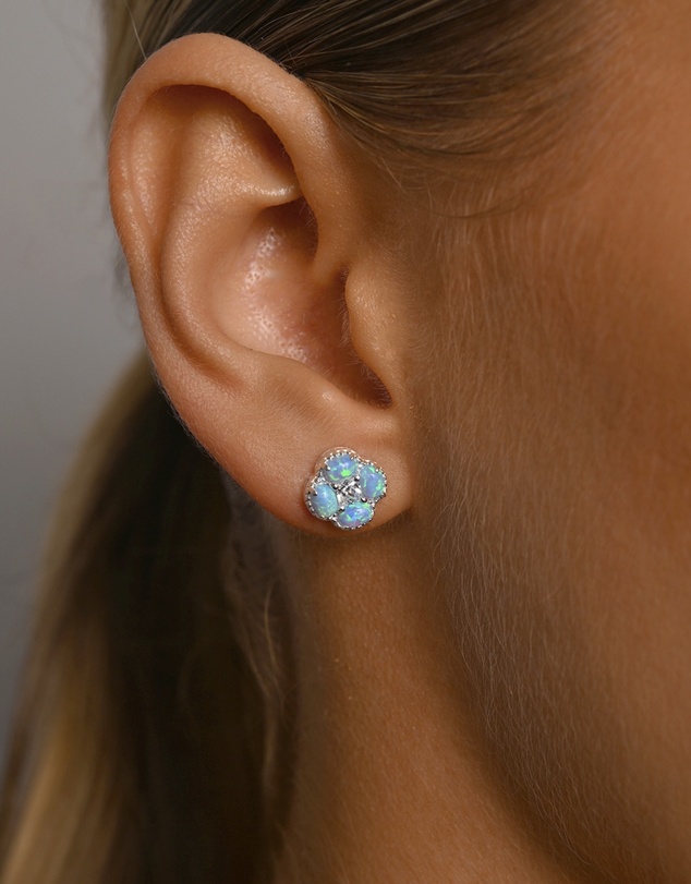 Von Treskow - Czelline Opal Clover Stud Earrings