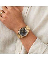 Michael Hill - Men's Solar Chronograph Watch with 0.50 Carat TW of Diamonds in Gold Tone Stainless Steel