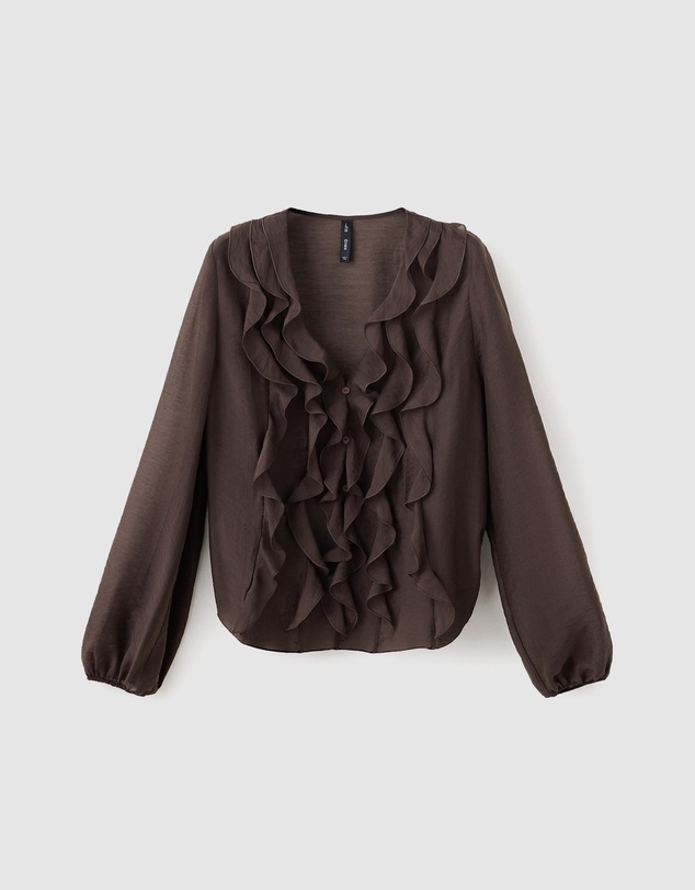 M.N.G - Ruffled Lyocell Blouse