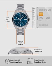 Emporio Armani - Silver Tone Chronograph Watch