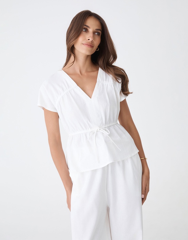Forcast - Bronte Cotton Drawstring Top