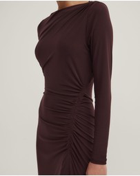 Witchery - Longsleeve Ruched Mesh Dress