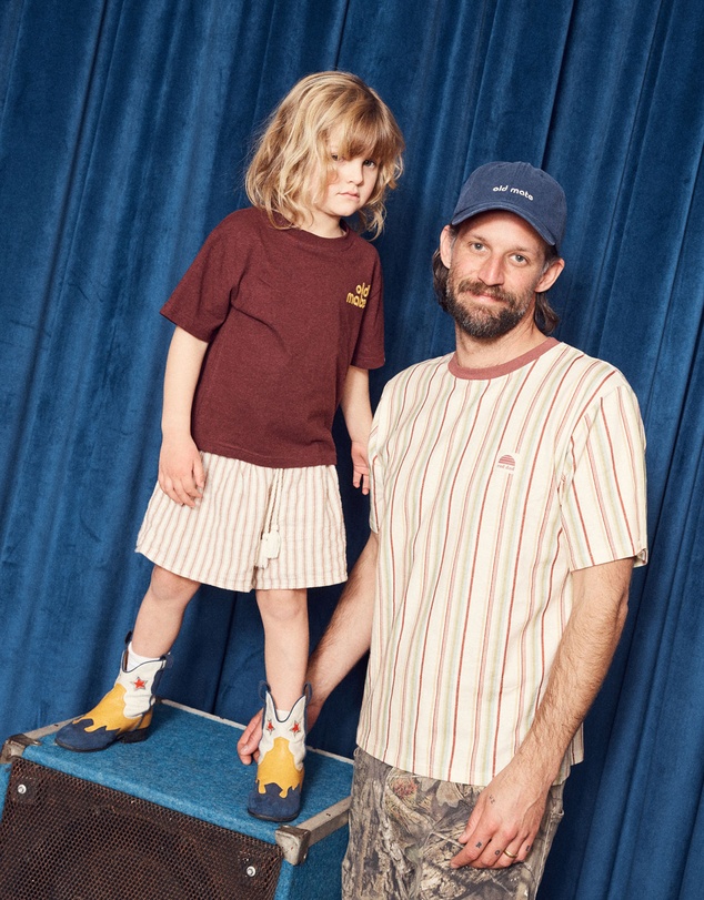 Banabae - Rad Dad Vertical Stripe Hemp Tee - Craisin