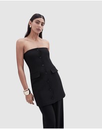 UNISON - Strapless Button Through Mini Dress