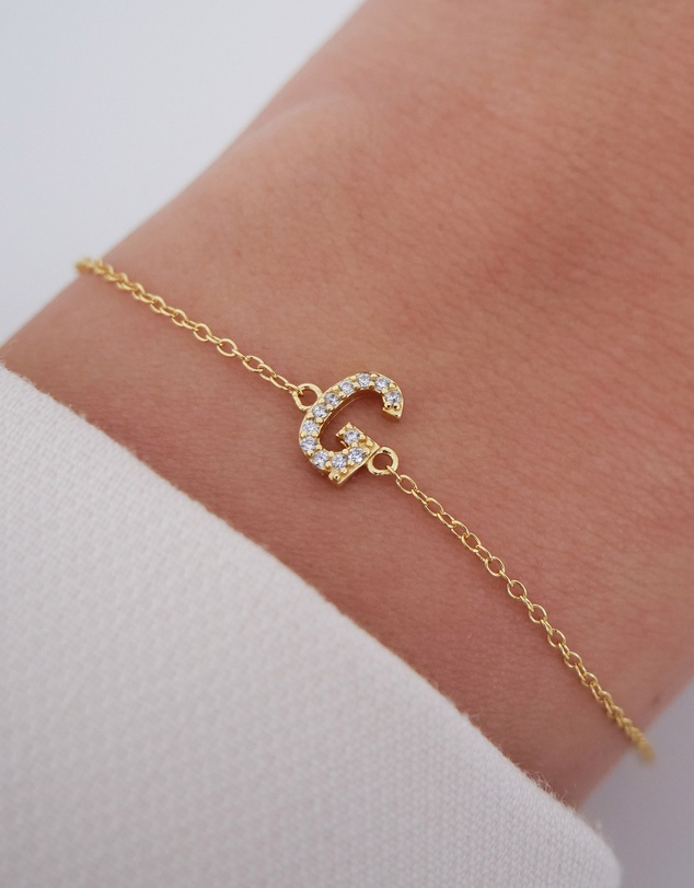 The Silver Collective - A-Z Letter Bracelet Gold - G
