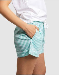 Sant And Abel - Women's Hepburn Gingham Mint Boxer Shorts
