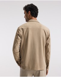 Calibre - Relaxed Suede Look Shirt Jacket Tan