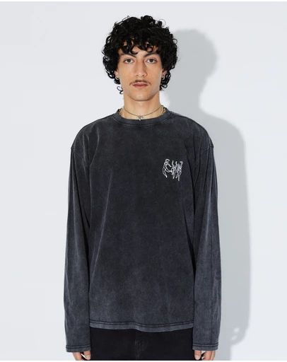 Dr Denim - Caiden Long Sleeve Washed Black Dance