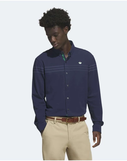 adidas Originals - Originals Twistknit Button Up Polo Shirt Mens