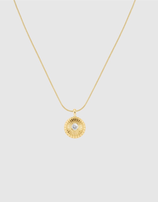 Rosefield - Bold Solitary Gold Texture Studs and Necklace Set