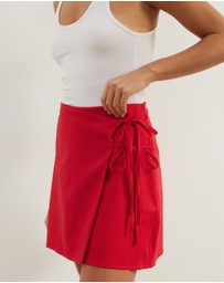 Atmos&Here - Jemima Linen Blend Mini Wrap Skirt