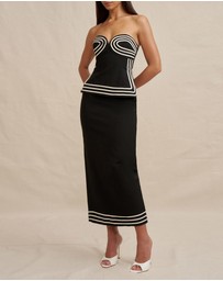 BY JOHNNY. - Sloane Stripe Ankle Skirt