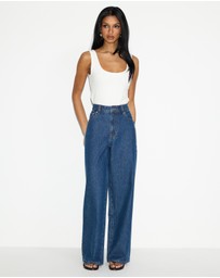 Dazie - Berlin Cinch Waistband Baggy Jeans
