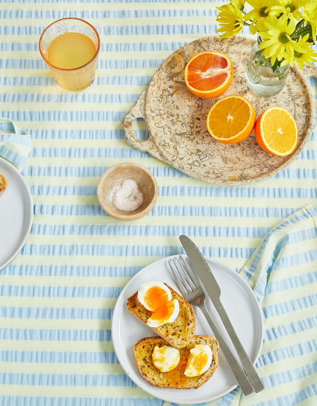 Mosey Me - Butter Blue Seersucker Tablecloth