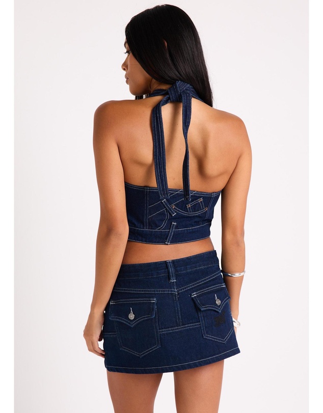 Neon Hart - Jigsaw Denim Halter Top