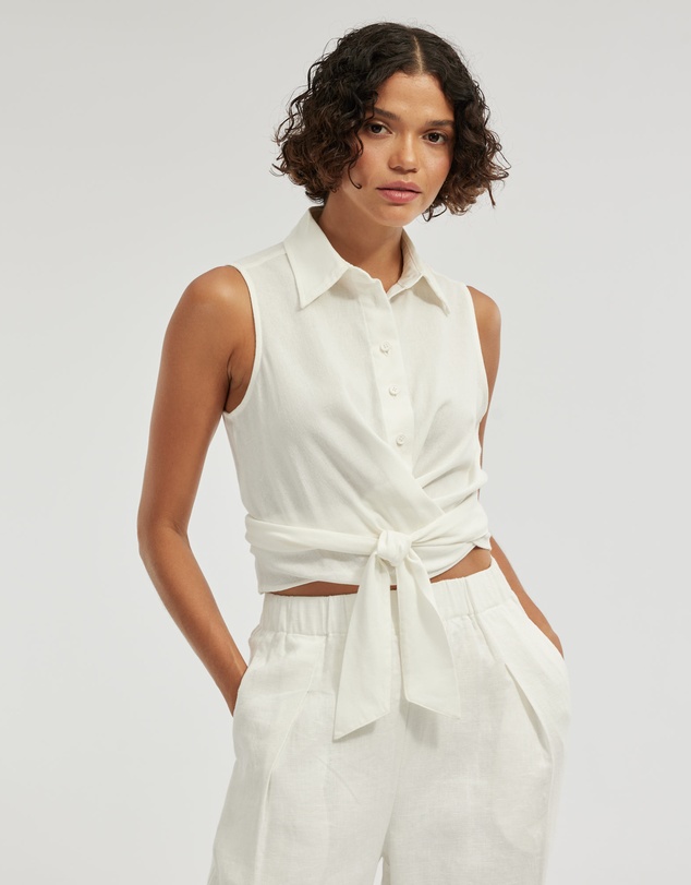 Amelius - Naomi Wrap Crop Shirt