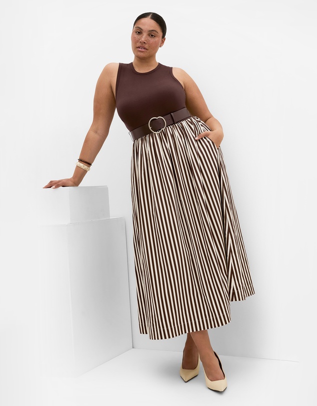 City Chic - Briar Contrast Stripe Dress