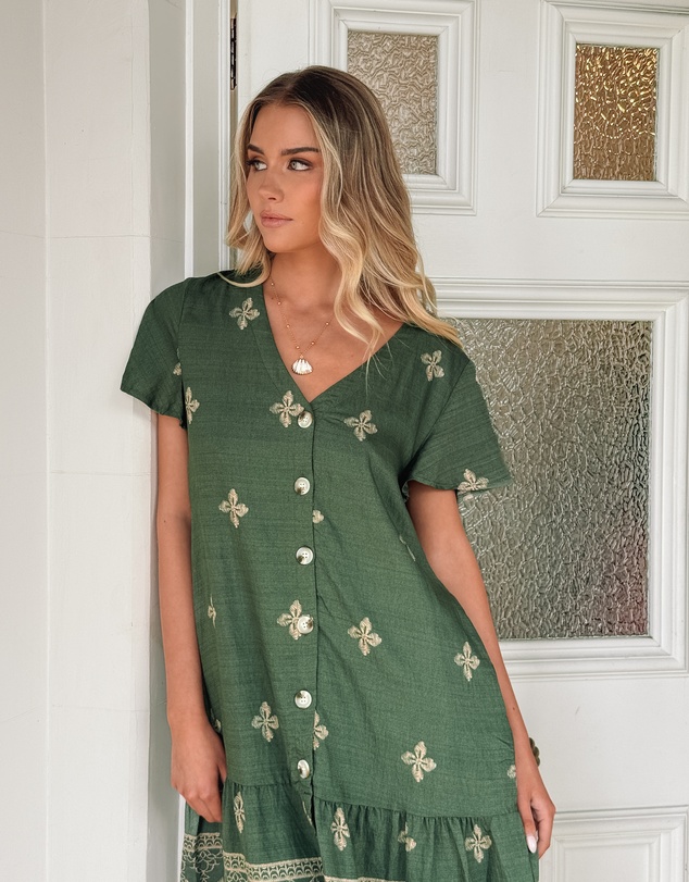 Esther & Co - Kalea Dress - Khaki Print