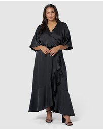 Pink Dusk by Curve Project - Smouldering Wrap Maxi Dress