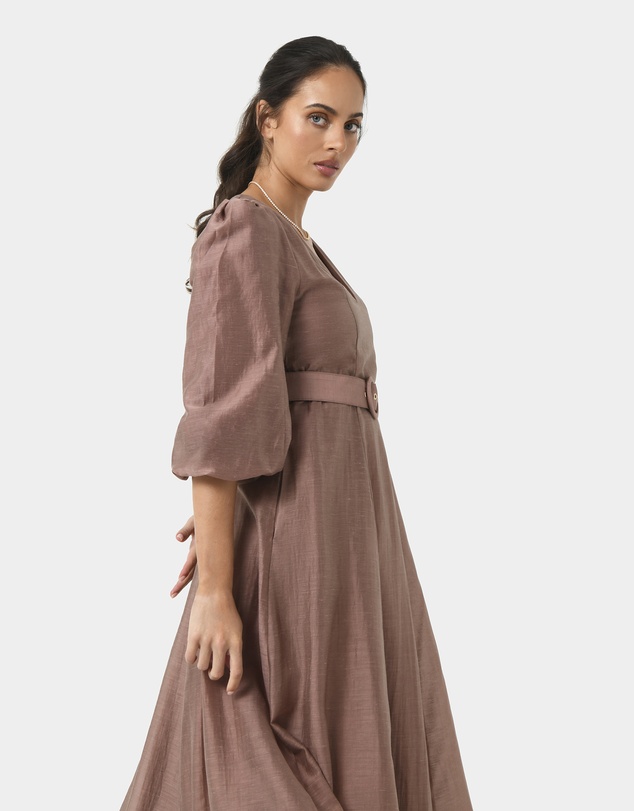 Forcast - Marlie Puff Sleeve Midi Dress