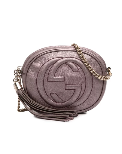 Pre-Loved by Azura Reborn - Pre-Loved Mini Metallic Pebbled Calfskin Soho Chain Crossbody