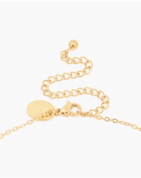 Lovisa - Waterproof Gold Plated Stainless Steel Amethyst Semi Precious Stone Pendant Necklace