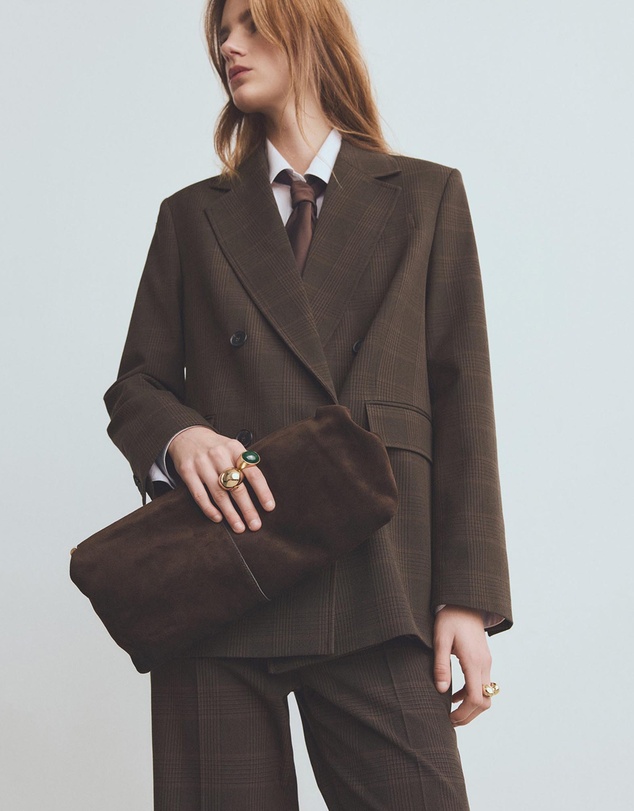 M.N.G - Double-Breasted Check Suit Jacket