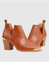 Belle & Bloom - Austin Croc Embossed Ankle Boot