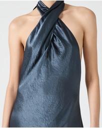 Third Form - Crush Wrap Neck Floor Length
