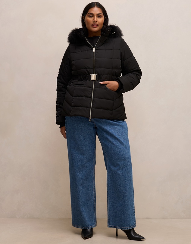 Forever New Curve - Macey Curve Short Puffer Jacket