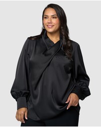Pink Dusk by Curve Project - Bang Bang Satin Blouse