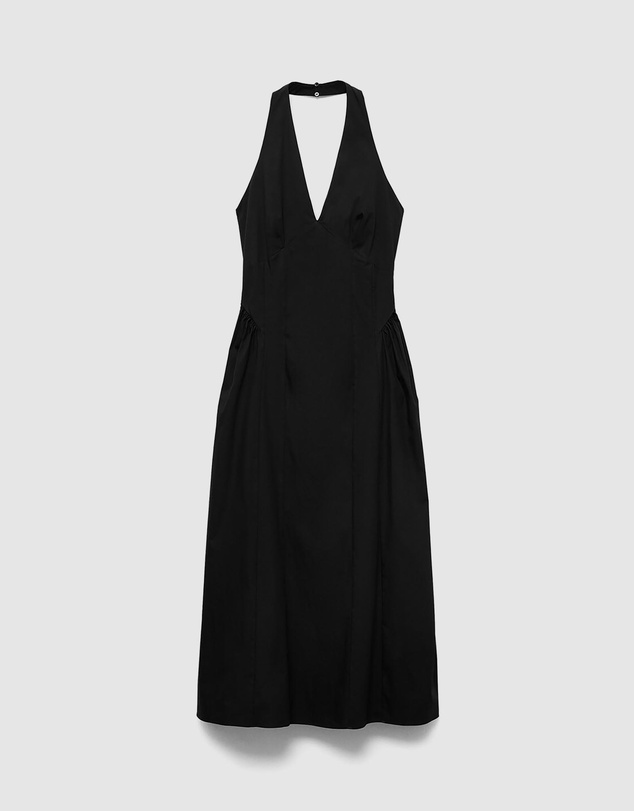 M.N.G - Valenti Halter Neck Cotton Midi-Dress