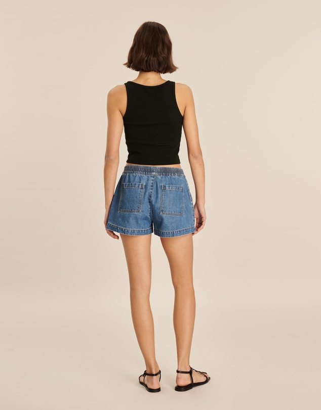 AERE - Soft Denim Twill Elasticated Shorts