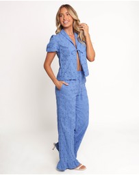 Petal & Pup - Ksenia Embroidered Tie Top - Cobalt